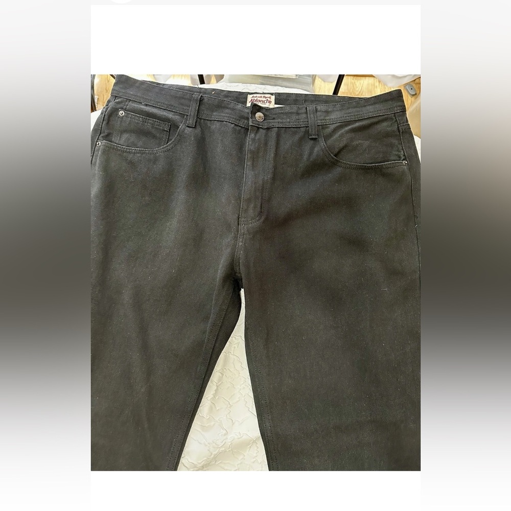 Ablanche New York Mens W44 L34 Straight Leg Black 5 Pocket Denim Jeans